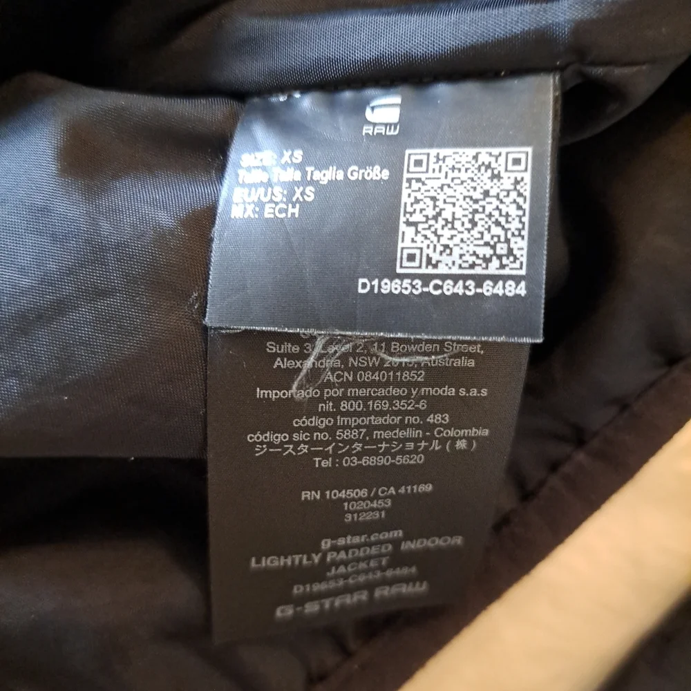 RAW G-STAR Puffer Jacket Black XS EUC - Picture 7 of 9